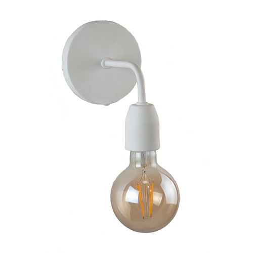 Aplique guio 1 luz sin pantalla blanco